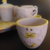 Hand decorated stoneware coffee service Sardinia Italy 20th century