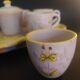 Service à café en grès décoré main Sardaigne Italie XXème