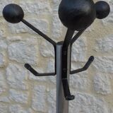 Vintage metal coat rack with 6 hooks