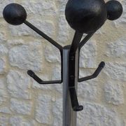 Vintage metal coat rack with 6 hooks