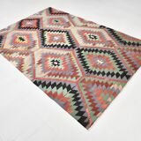 Turkish Nomadic Design Kilim Rug, Oushak Area Rugs 6x8, 170x255 Cm