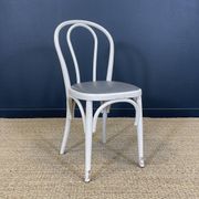Set of 6 Thonet-type curved wooden bistro chairs