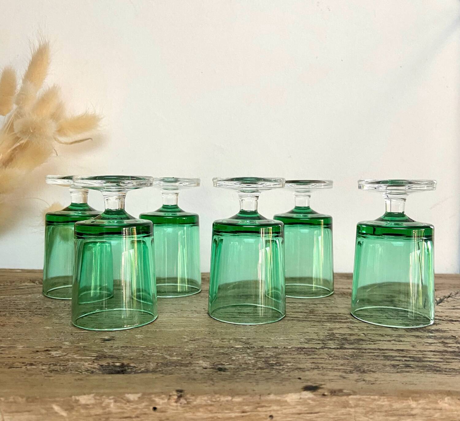 6 vintage Luminarc France liqueur glasses