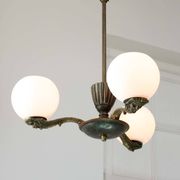 Chandelier figural en laiton Art Déco français, 1930