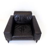 Fauteuil lounge en cuir Matteo Grassi Korium KM 3/1 par Tito Agnoli, 1980