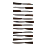 12 couteaux inox manche bois Pinay fortias Thiers