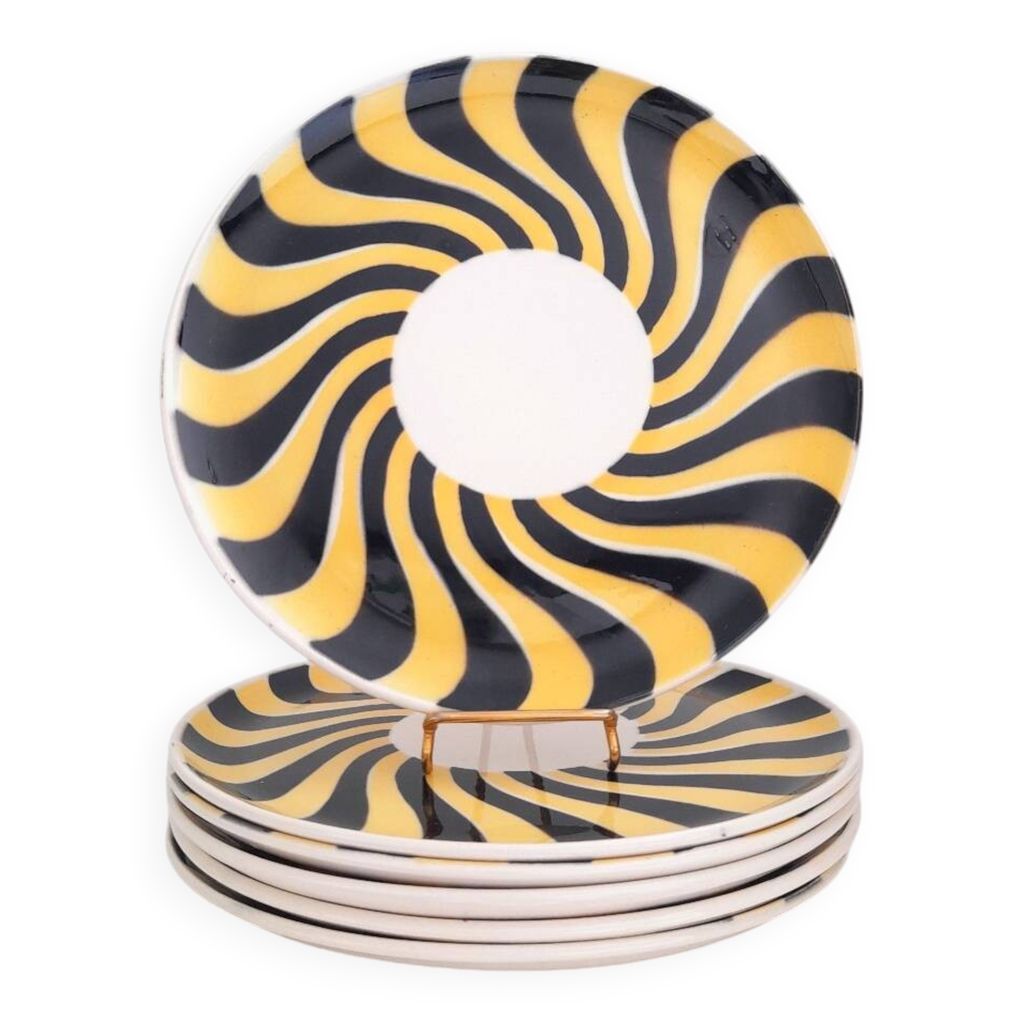 6 Boch Keralux Be-bop 50s dessert plates