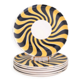 6 assiettes dessert Boch Keralux Be-bop 50s