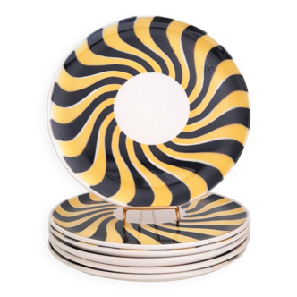 6 assiettes dessert Boch Keralux Be-bop 50s