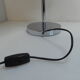 Lampe scandinave vintage bois et métal chromé