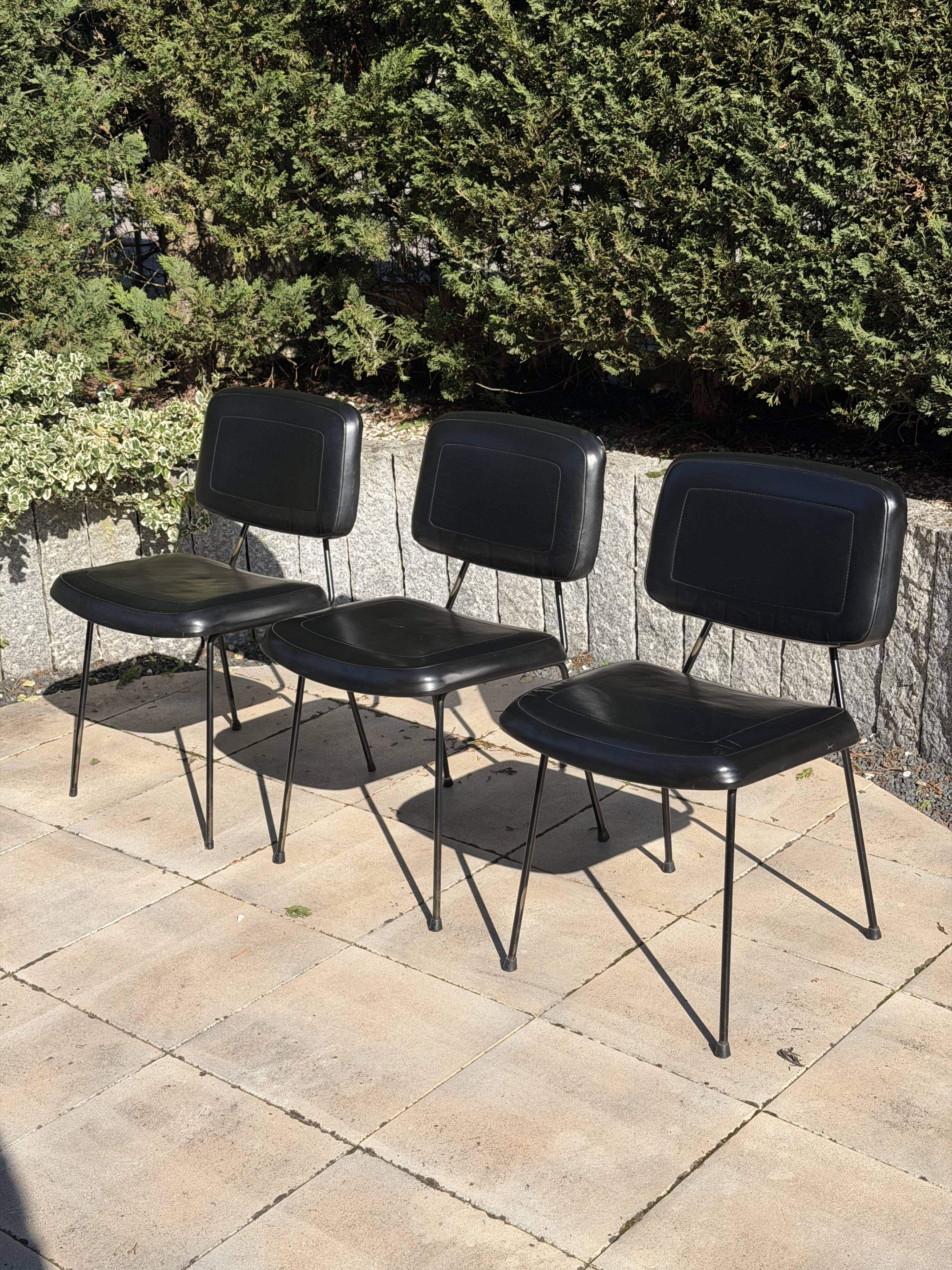 Set of 3 Pierre Paulin CM 196 chairs – Thonet – 1960s – vintage design