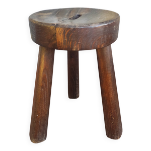 Tabouret tripode brutaliste - ancien main