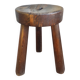 Antique handmade brutalist tripod stool 1960