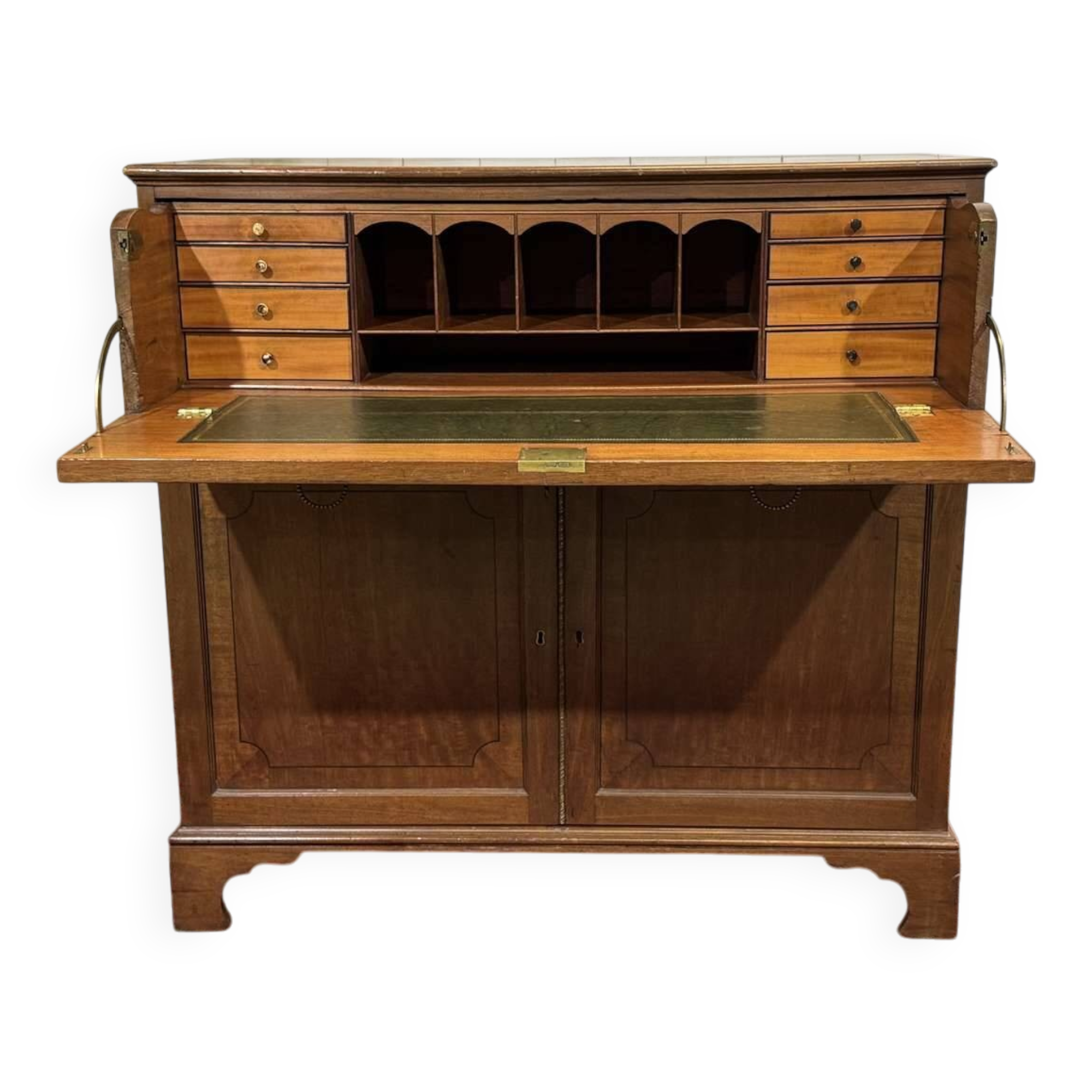 Commode secrétaire anglaise 19ème en acajou