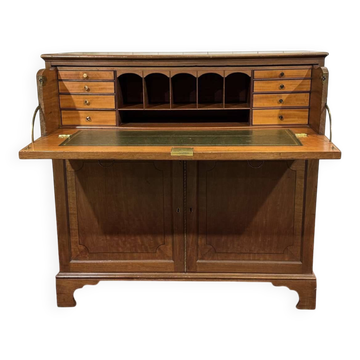 Commode secrétaire anglaise 19ème en acajou