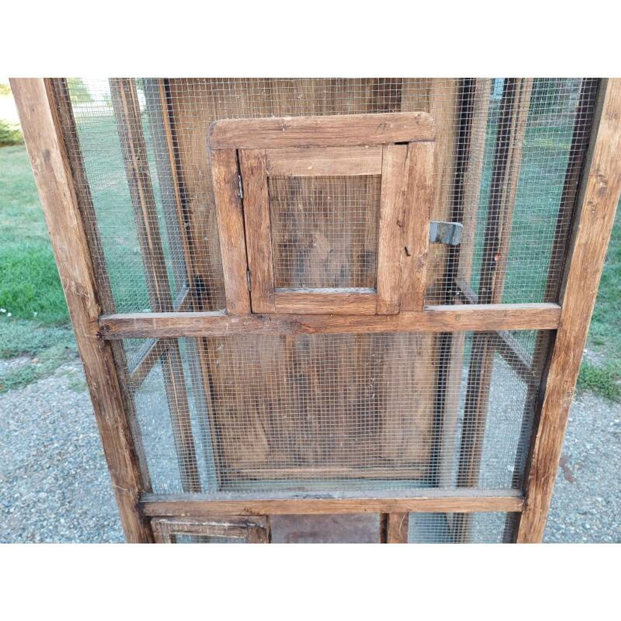 Aviary bird cage wood and wire mesh