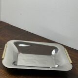 Silver and gold metal serving tray