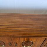 1960s sideboard with decorated doors in wood and brass