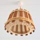 Vintage 1970s burlap and wood pendant light