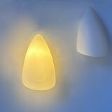 Pair of vintage white opaline wall lights, France 1970s