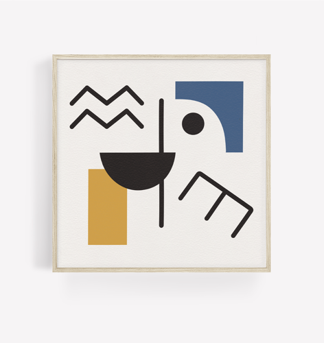 ‘Oasis’ - Affiche d’art minimaliste et abstrait encadré