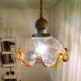 Large Murano glass retractable hanging lamp