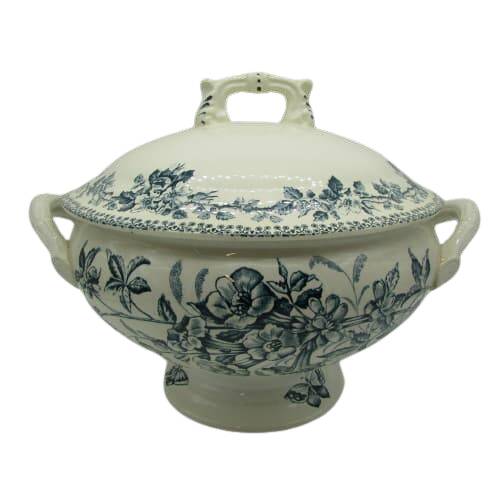 soup tureen Badonviller Théophile Fenal jasmine and butterflies decor