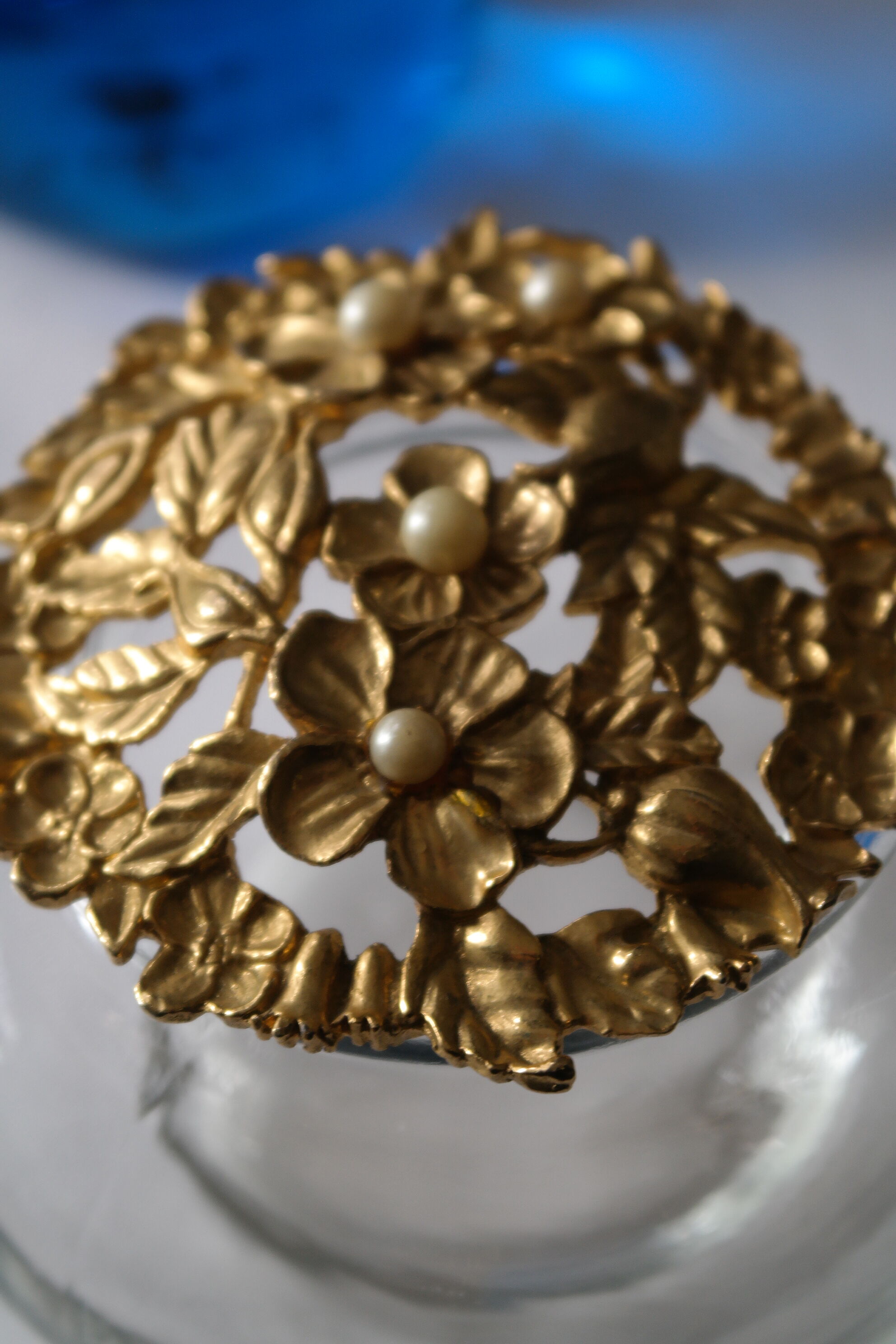 Boite à bijoux verre et laiton