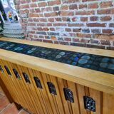 Vintage oak bar Guillerme et Chambron