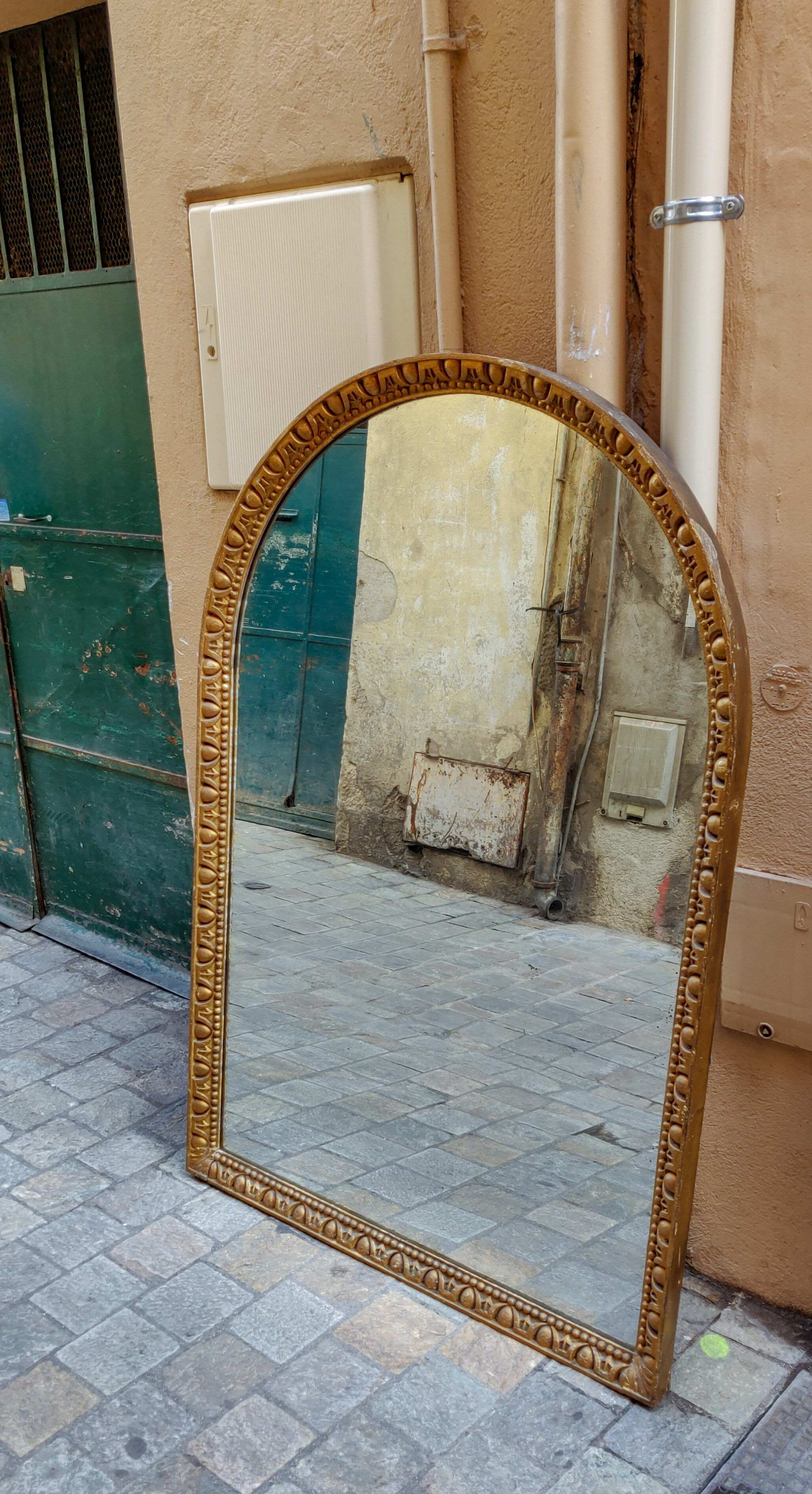 Mirror vaulted wooden end XIX 155x103cm
