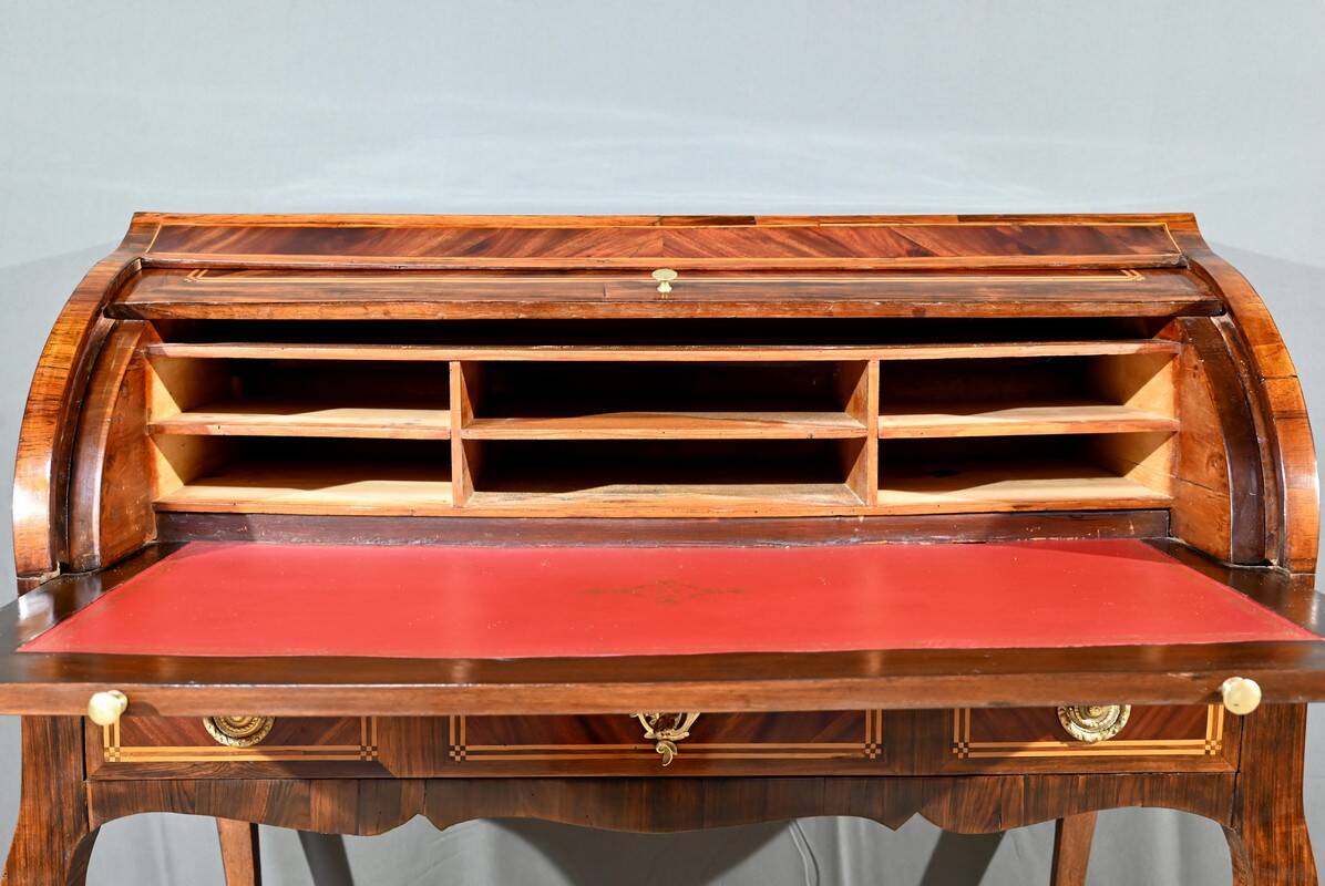 Mahogany and Rosewood Cylinder Desk, Louis XV period – 1st part XVI
