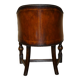 Fauteuil de bureau Édouardien 1910 en cuir et chêne sculpté