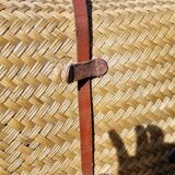 Early 20th century woven rattan straw suitcase