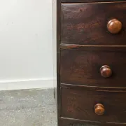 Antique Mahogany Bow Front Chest of 3 Drawers Georgian c1800-1830 Splay Fee