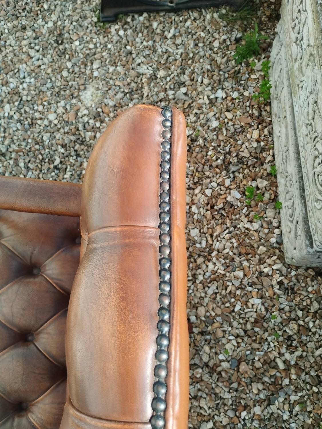 Chesterfield desk chair in antique leather