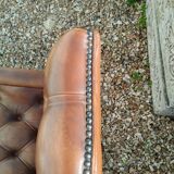 Chesterfield desk chair in antique leather