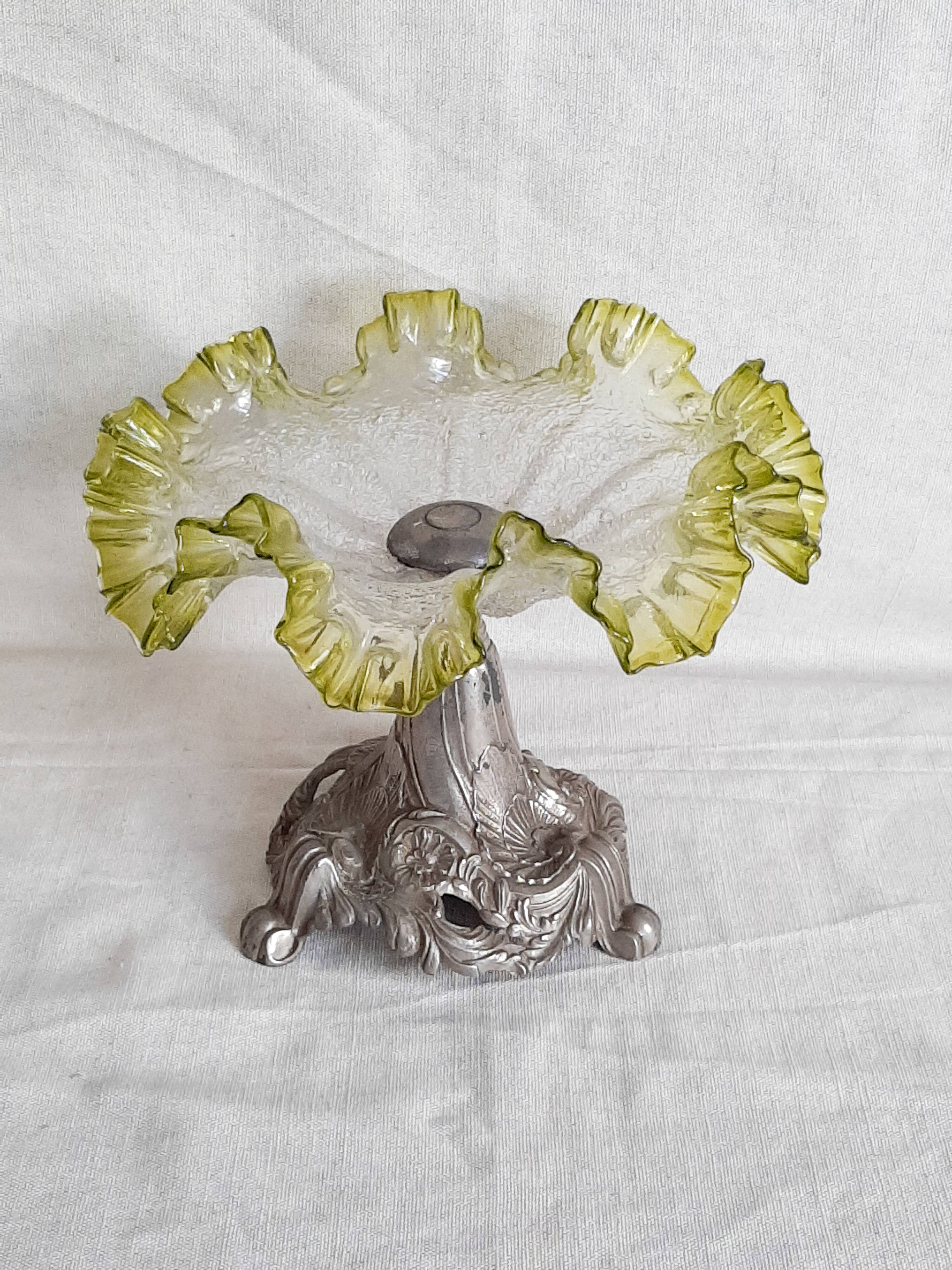 Glass bowl and Art Nouveau regulator