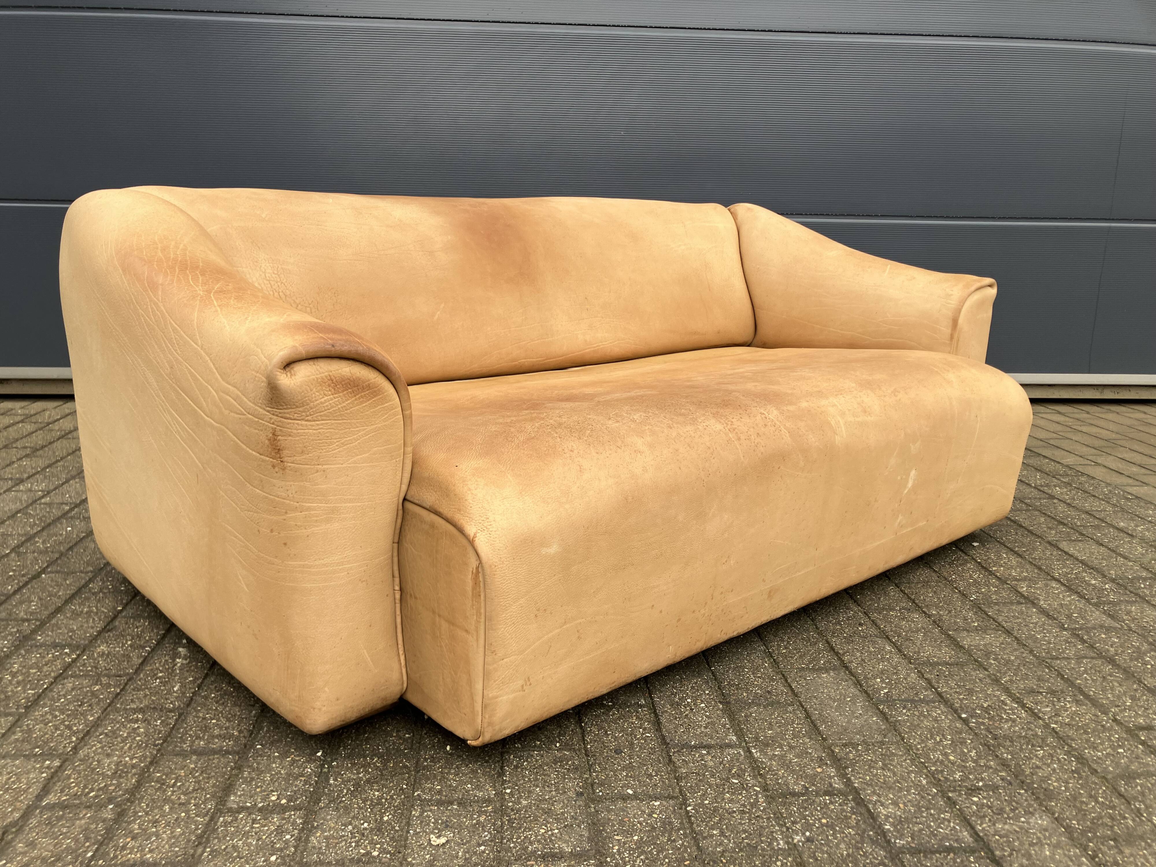 De Sede Ds-47 driezit, Cognac 5mm NECK Buffel leder topstaat