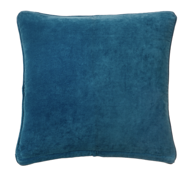 Velvet cushion 50x50cm blue green color