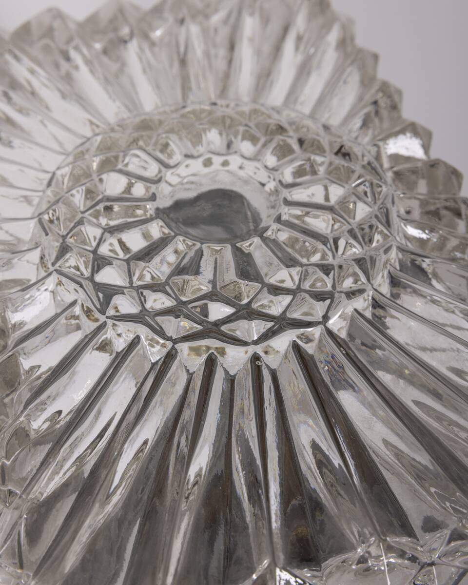 Vintage Worked Glass Wall Lamps, 1970s, Set of 3