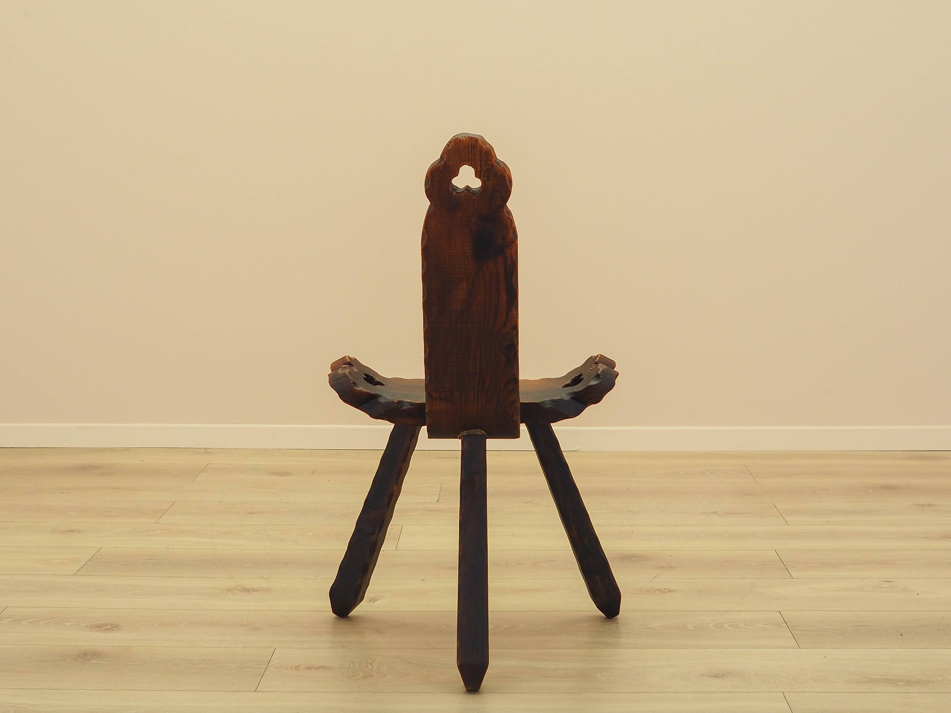 Pine chair, brutalist design, 1950s, made in Spain