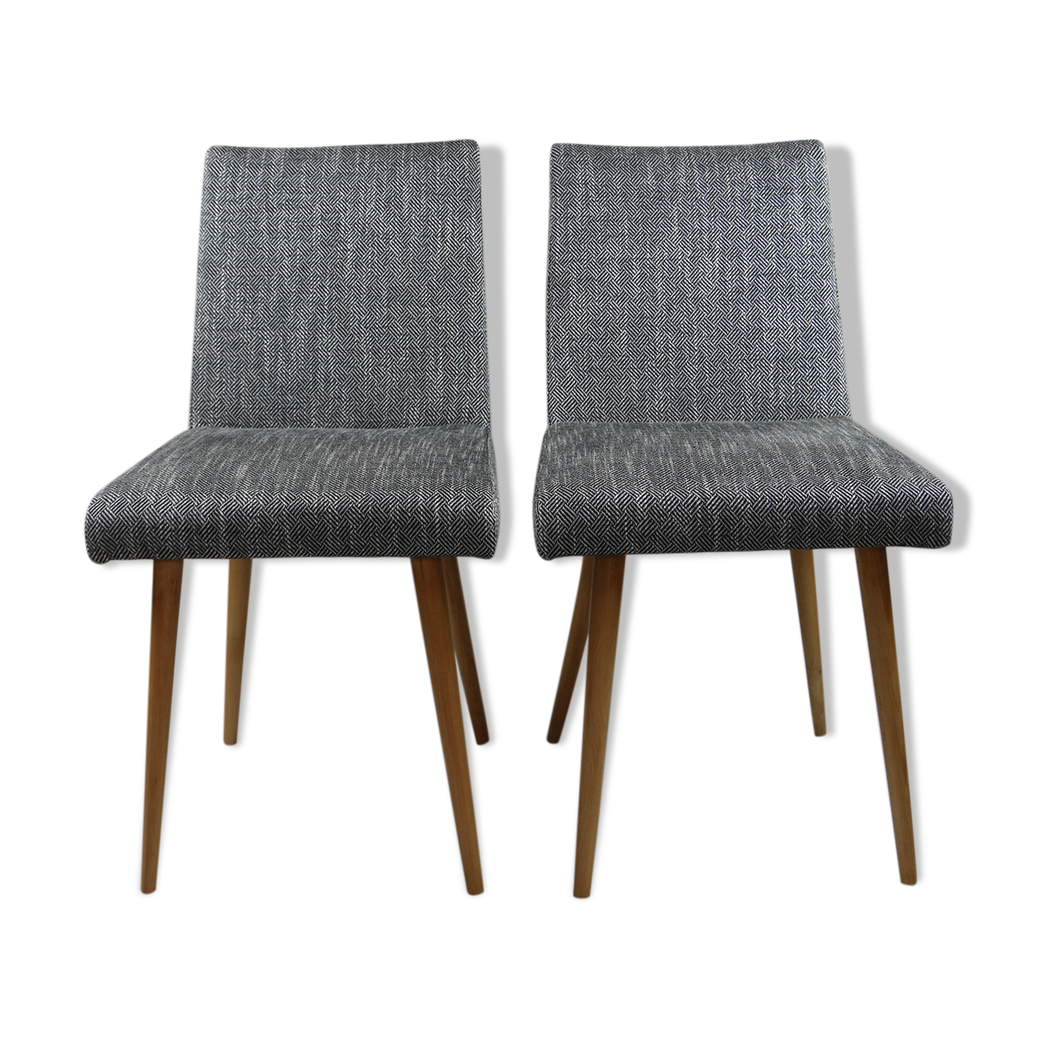 Chaises vintage noir et blanc années 1970