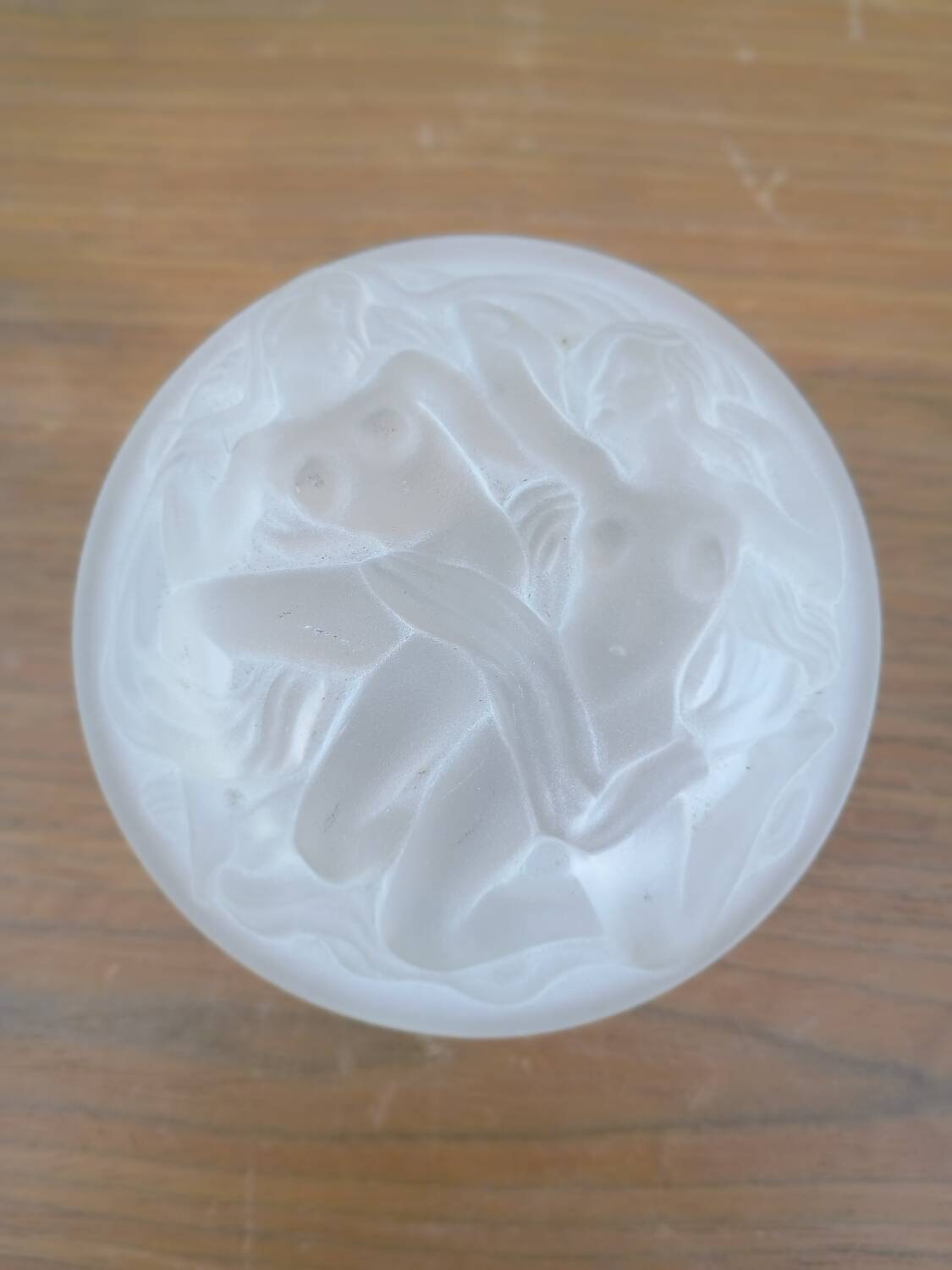 ART DECO Heinrich Hoffmann Box in Pressed Molded Glass Les Naiades Boh