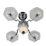 Lustre art déco en chrome et verre opalescent