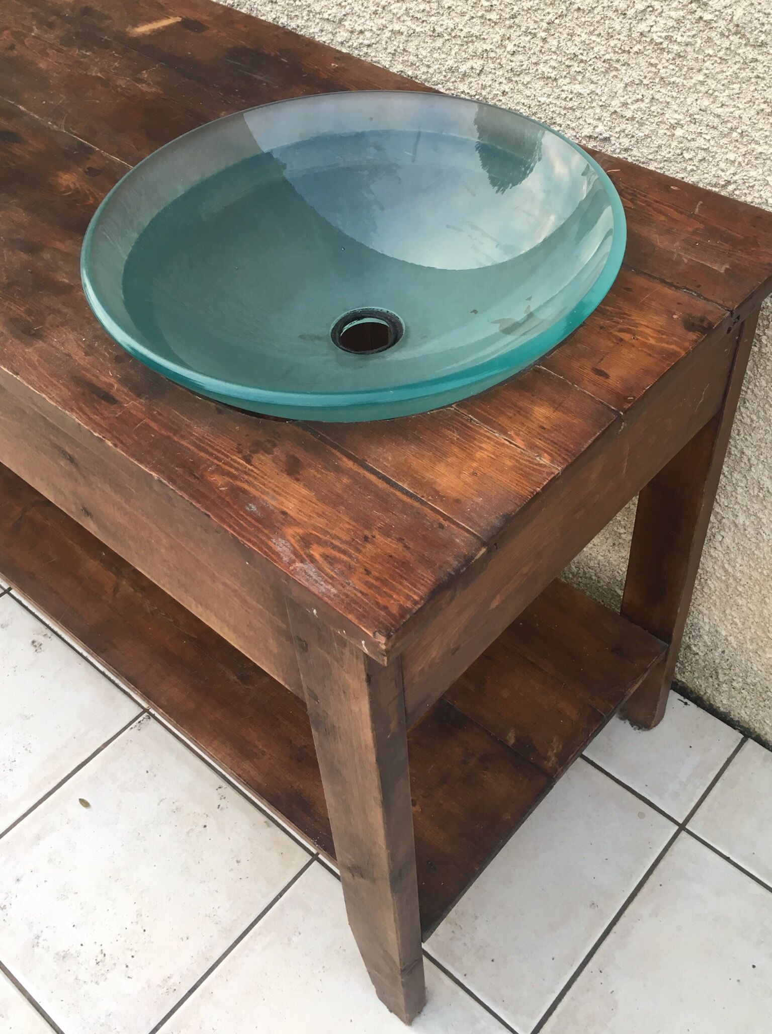 Old solid wood counter