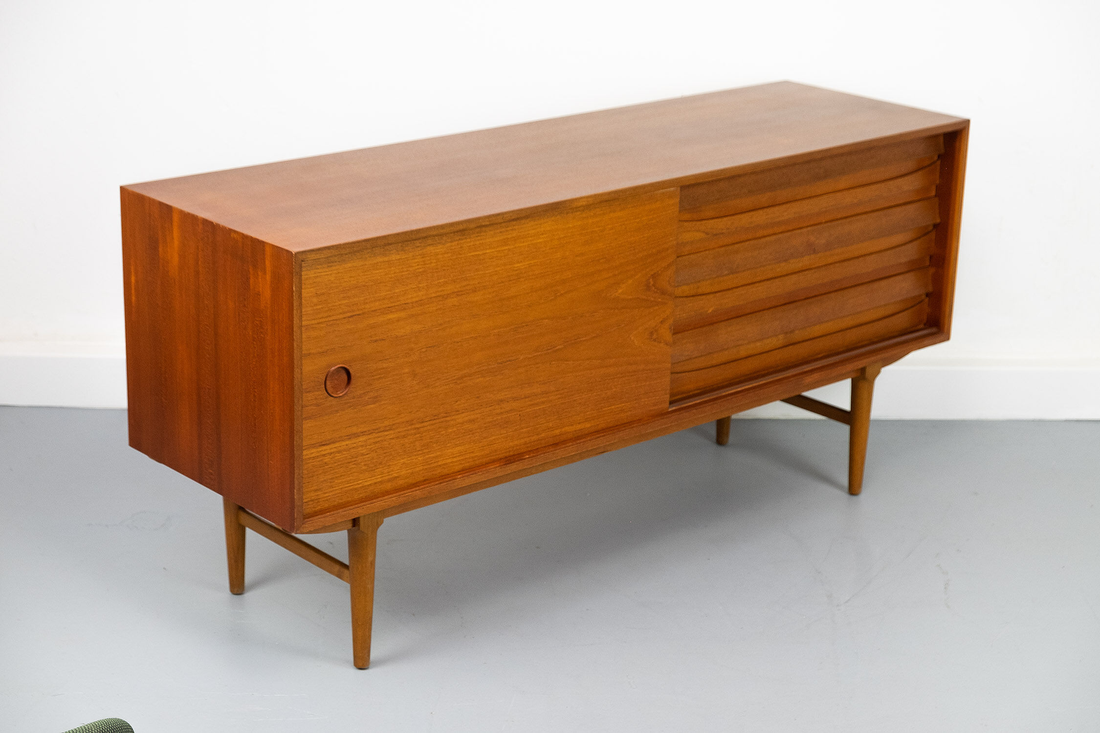 Vintage Sideboard in Teak with sliding door and drawers, 1960s