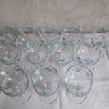 12 vintage myosotis model wine glasses