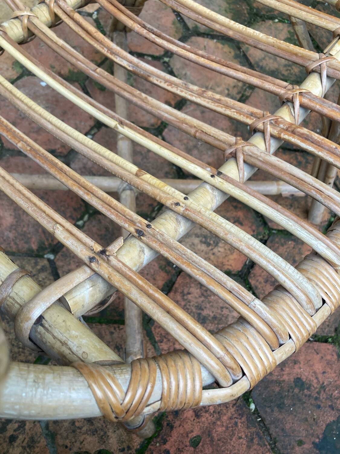 Pair of vintage rattan armchairs