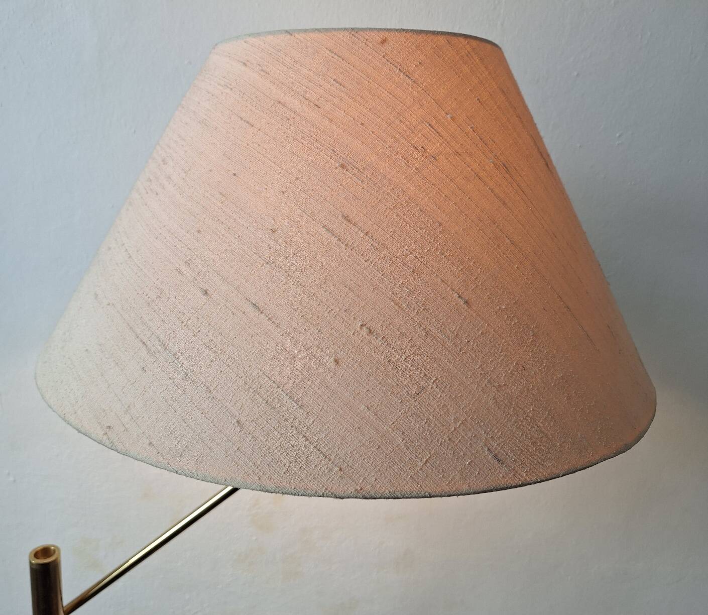 Mid century 360 deg. swing and height adjustable brass floor lamp, 1950s