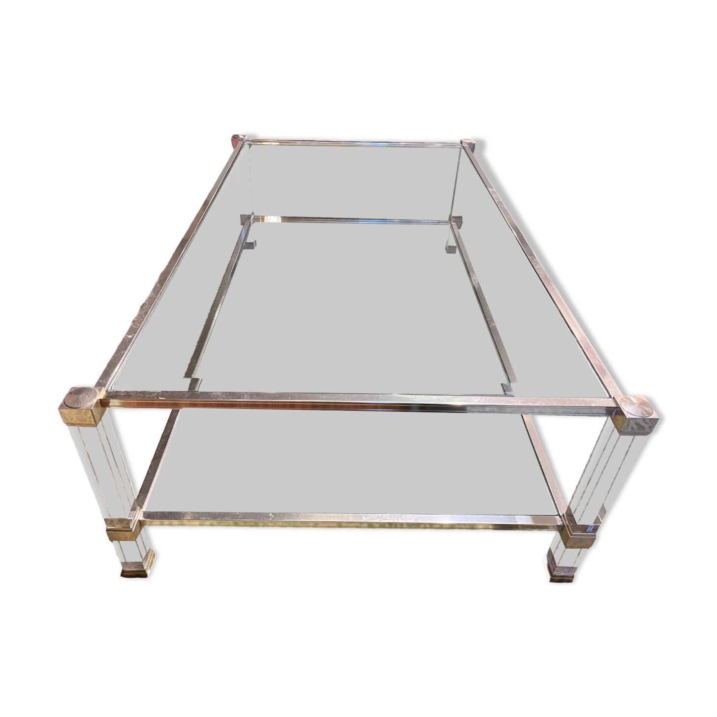 Table basse verre et plexiglas 1960